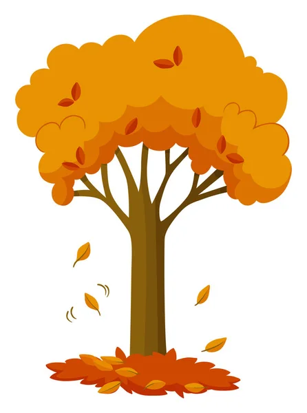 Hojas secas cayendo del árbol — Vector de stock