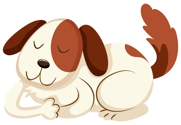 Kahverengi ve beyaz kürklü küçük köpek yavrusu — Stok Vektör