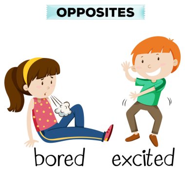 Bıkkın ve heyecan için kelime karşısında