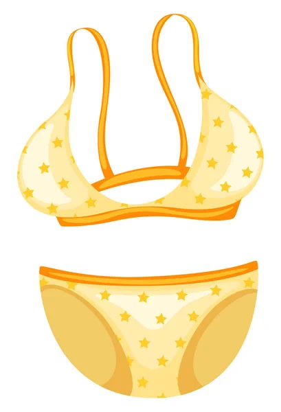 Bikini de baño con estrellas amarillas — Archivo Imágenes Vectoriales