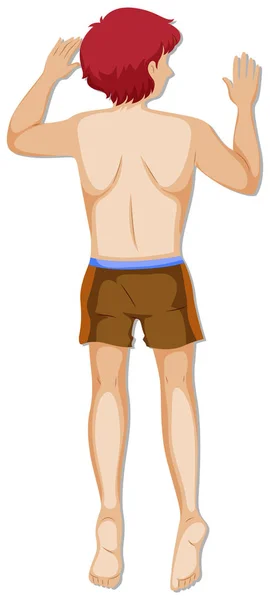 Back of man in brown shorts — Stock Vector