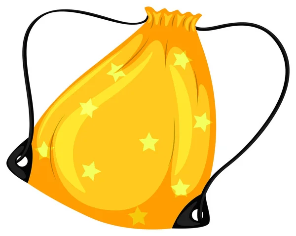 Yellow bag with stars — Stock Vector