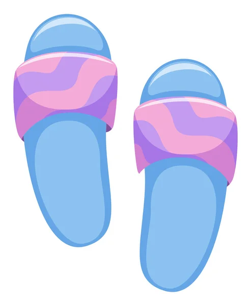 Пляжные сандалии в голубом и розовом — стоковый вектор