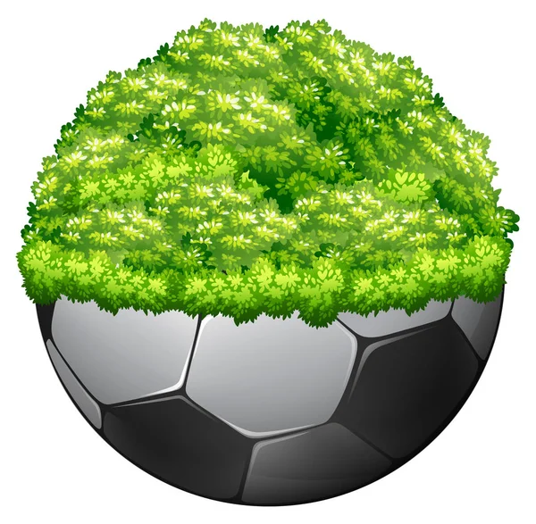サッカーと緑の草 — ストックベクタ