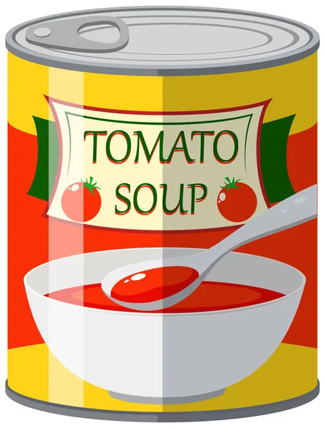 Tomato soup in can — Stock Vector