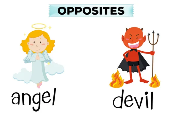 Mots opposés pour ange et diable — Image vectorielle