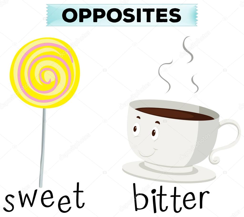Opposite words for sweet and bitter — Stock Vector © blueringmedia