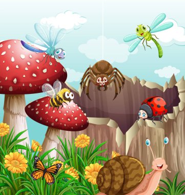 Farklı türlerde Bahçe böcekler