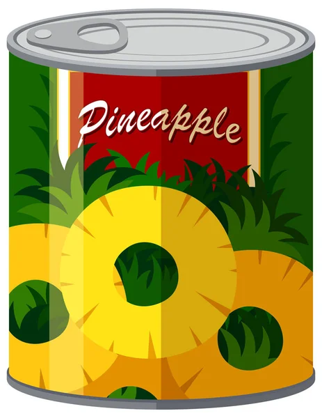 Ananas in aluminium blikje — Stockvector