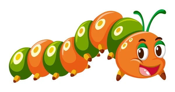 オレンジ色と緑の色の毛虫 — ストックベクタ