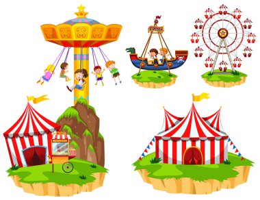 Çocuklar rides Park'ta farklı türleri hakkında