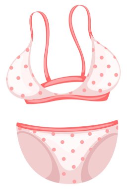 Bikini ile pembe polka dots