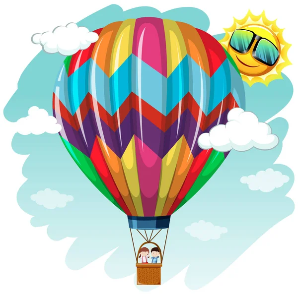 Ballon coloré dans le ciel bleu — Image vectorielle