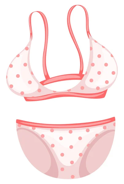 Bikini met roze polka stippen — Stockvector