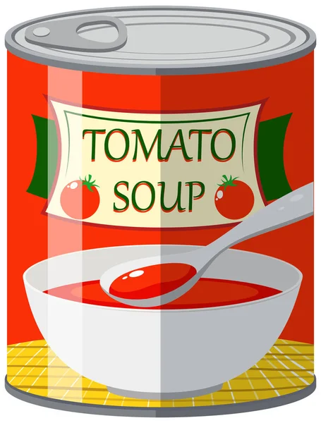 Canned food for tomato soup — Stock Vector