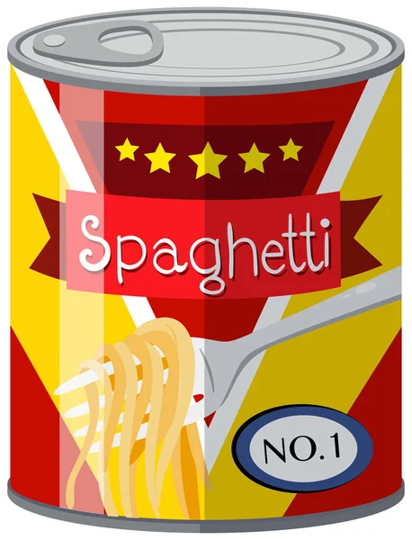 Špagety v hliníku může — Stockový vektor