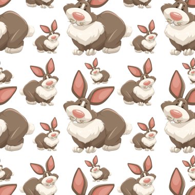 Sorunsuz arka plan dizayn kahverengi tavşan ile