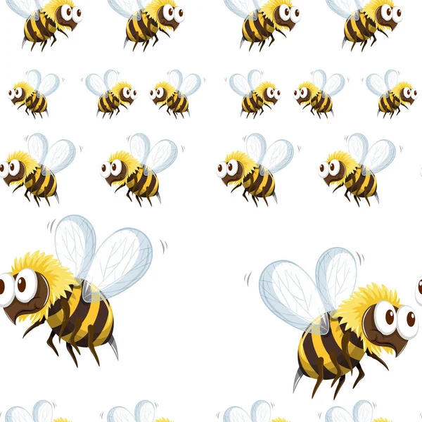 Fondo sin costuras con el vuelo de la abeja — Vector de stock