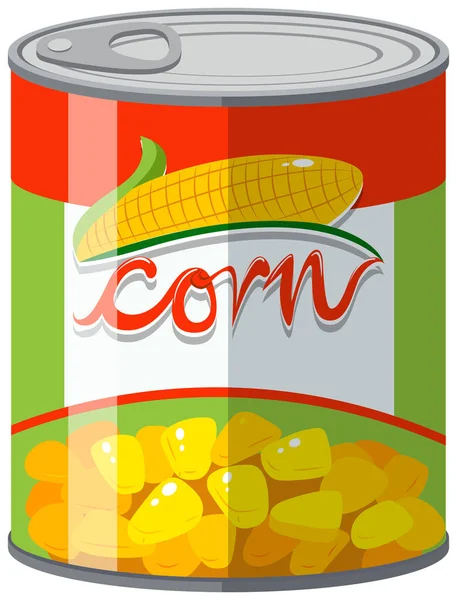 Maïs doux en boîte — Image vectorielle