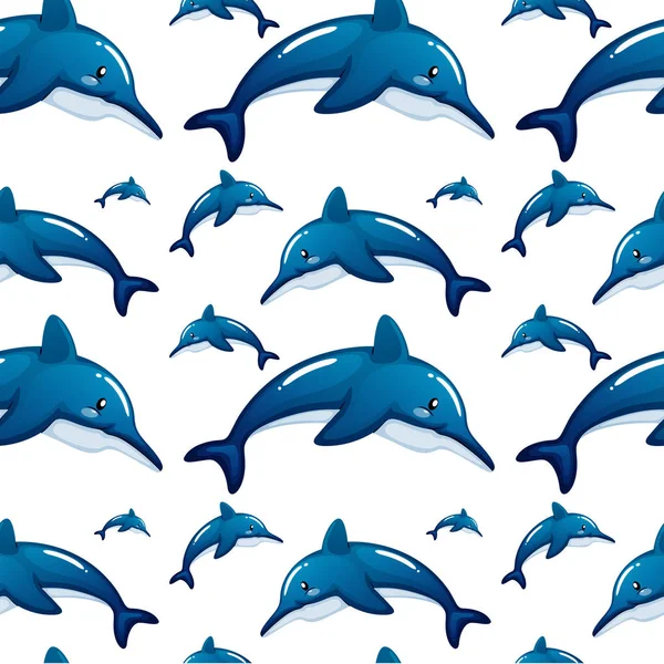 Design bezešvé pozadí s modrým delfíni — Stockový vektor