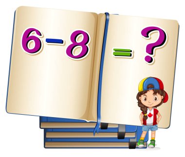 Kız ve matematik problem çıkarma