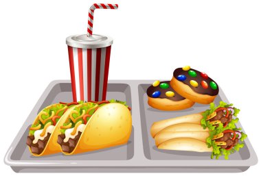 Tepsi yiyecek ve içecek