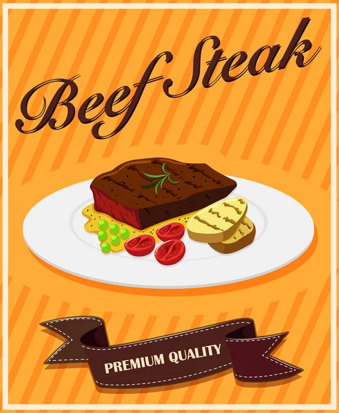 Biefstuk op poster — Stockvector