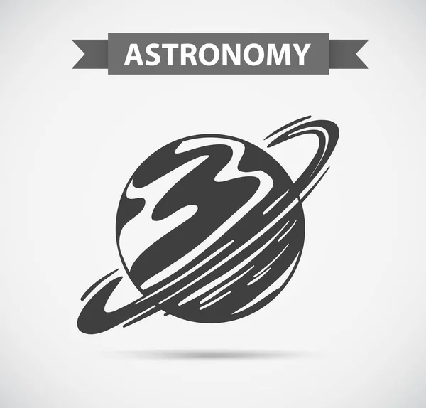 Gri arka plan astronomi logo — Stok Vektör