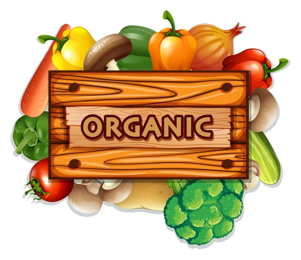 Organic vegetables and board — Stock Vector