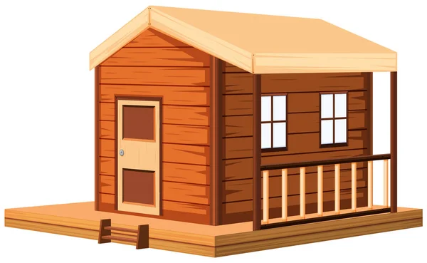 Wooden cottage in 3D design — Stock Vector
