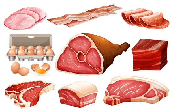 Ingrediente fresco para produtos à base de carne — Vetor de Stock