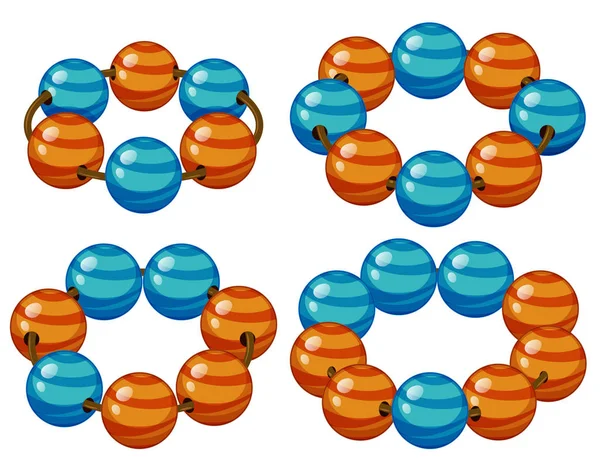 Runde Perlen in blau und orange — Stockvektor