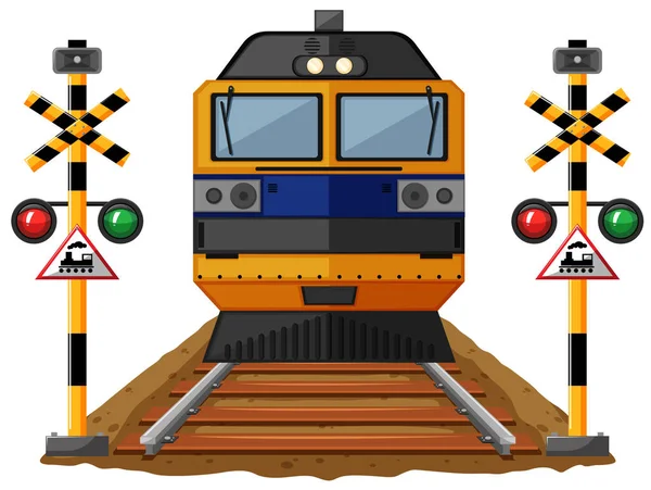 Train on the railroad — Stock Vector