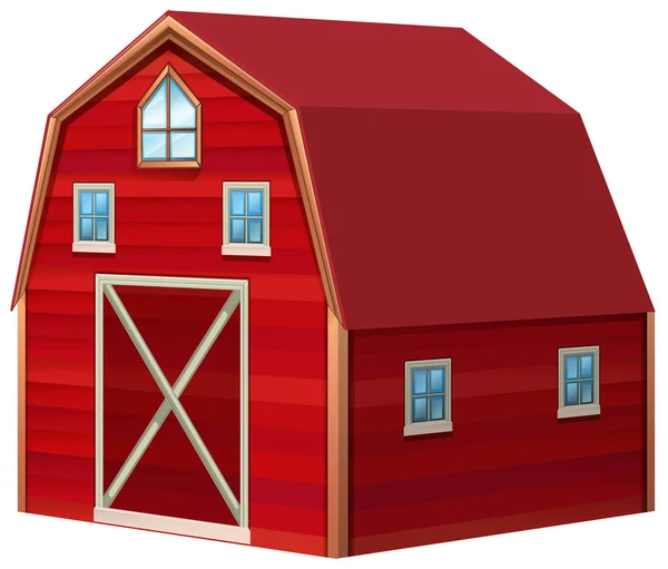 Červená stodola v 3d designu — Stockový vektor