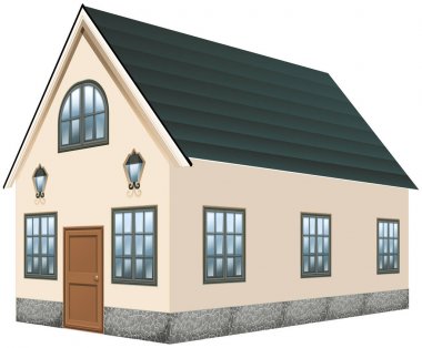 gri çatılı evi için 3 boyutlu tasarım