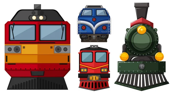 Different head of locomotive — Stock Vector