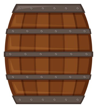 Beyaz arkaplanda tahta fıçı