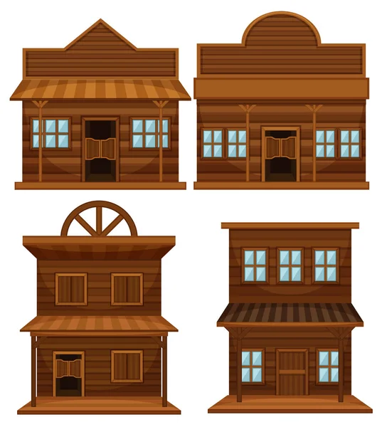 Western style of buildings — Stock Vector