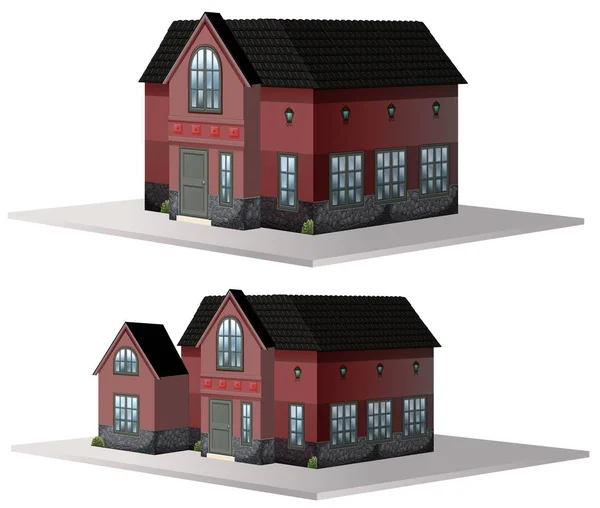 Dois estilos de casas na cor marrom — Vetor de Stock