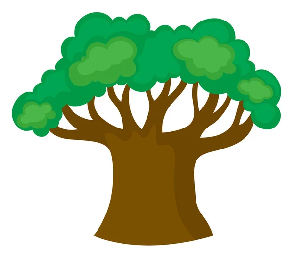 Beyaz arkaplanda büyük yeşil ağaç — Stok Vektör