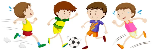 Αγόρια παίζουν διαφορετικό άθλημα — Διανυσματικό Αρχείο