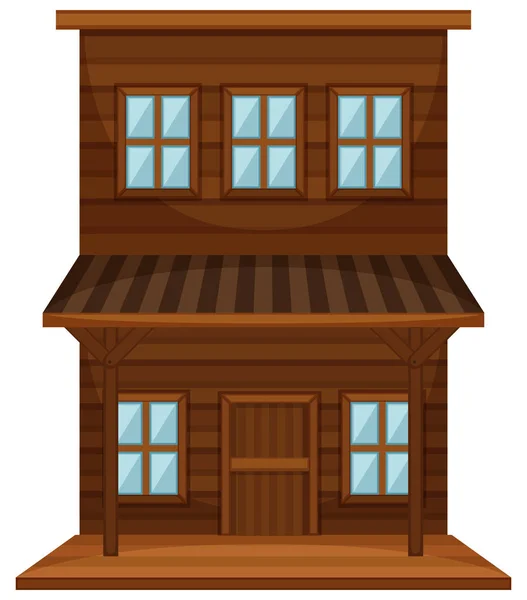 Edificio de madera en estilo occidental — Vector de stock