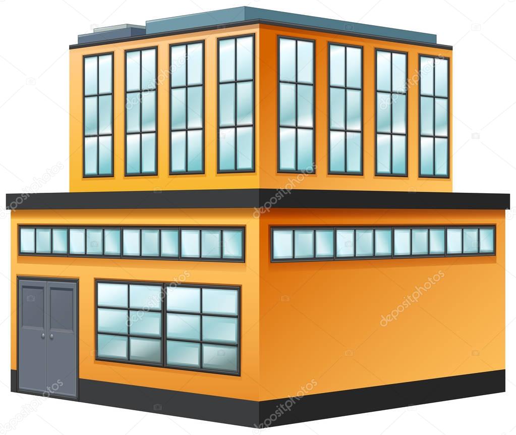 Two storey building painted in yellow