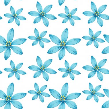 Mavi çiçekler ile sorunsuz arka plan tasarım