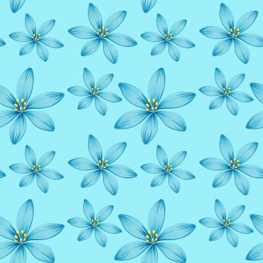 Sorunsuz arka plan tasarım mavi zemin üzerine mavi çiçekli