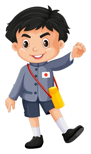 Ιαπωνικό αγόρι σε νηπιαγωγείο στολή — Διανυσματικό Αρχείο