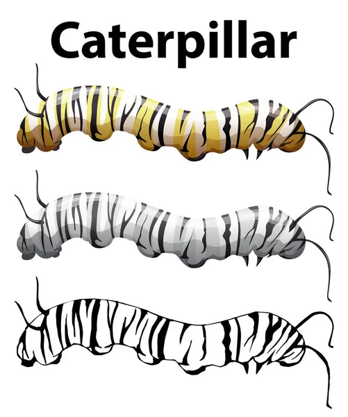 애벌레에 대 한 낙서 캐릭터 — 스톡 벡터