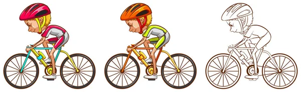 Menggambar karakter untuk pengendara sepeda - Stok Vektor