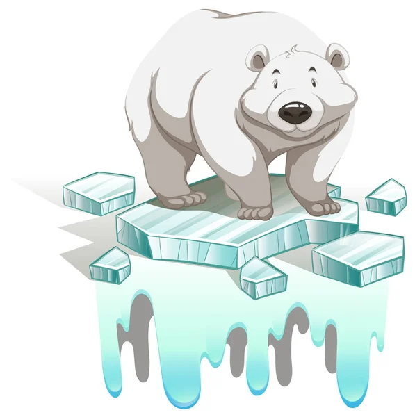 Oso polar en iceberg — Archivo Imágenes Vectoriales