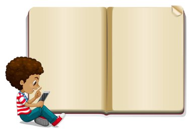 Okuma kitap ve kitap şablon çocuk